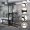 Squat Rack Multi-Functional Power Cage with LAT Pulldown Pulley System, 1400 lb Capacity Power Rack for Home and Garage Gyms (Black2) view 3