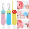 3 in 1 Multifunctional Lid Gap Cleaning Brush Set - Cup, Bottle, Sport Water Bottle (Pink, Yellow, Blue) view 1