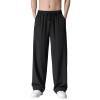 Men's Pants with Deep Pockets Loose Fit Casual Jogging Trousers for Running Workout Training Basketball (Black #1, M) view 1