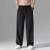Men's Pants with Deep Pockets Loose Fit Casual Jogging Trousers for Running Workout Training Basketball (Black #1, M) view 2