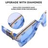 Anybird Fashion Rhinestone Square Sunglasses for Men Women,Goggle Glasses UV400 Luxurious Bling Aviator Glasses,C,L view 3