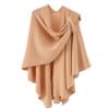 NineFit Basics Womens Large Cross Front Poncho Knitted Sweater Wrap Windbreak Scarf Elegant Shawls Cape for Fall Winter, 59IN view 1