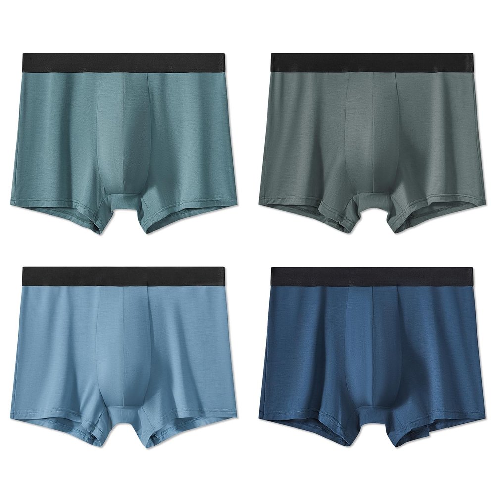 GRESTU Men's 4-Pack Big & Tall 2XL-8XL Underwear Boxer Briefs No Fly with Comfortable Cool Plus Size Underwear Pack