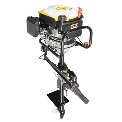 JAYGOVAN 9HP Outboard Motor 225CC 4 stroke Boat Motor Gas Powered Small Bost Engine W/Air Cooling Shaft length 70cm Heavy Duty Gasoline Motor for Inflatable Small Boat Kayak Canoe,3800r/min