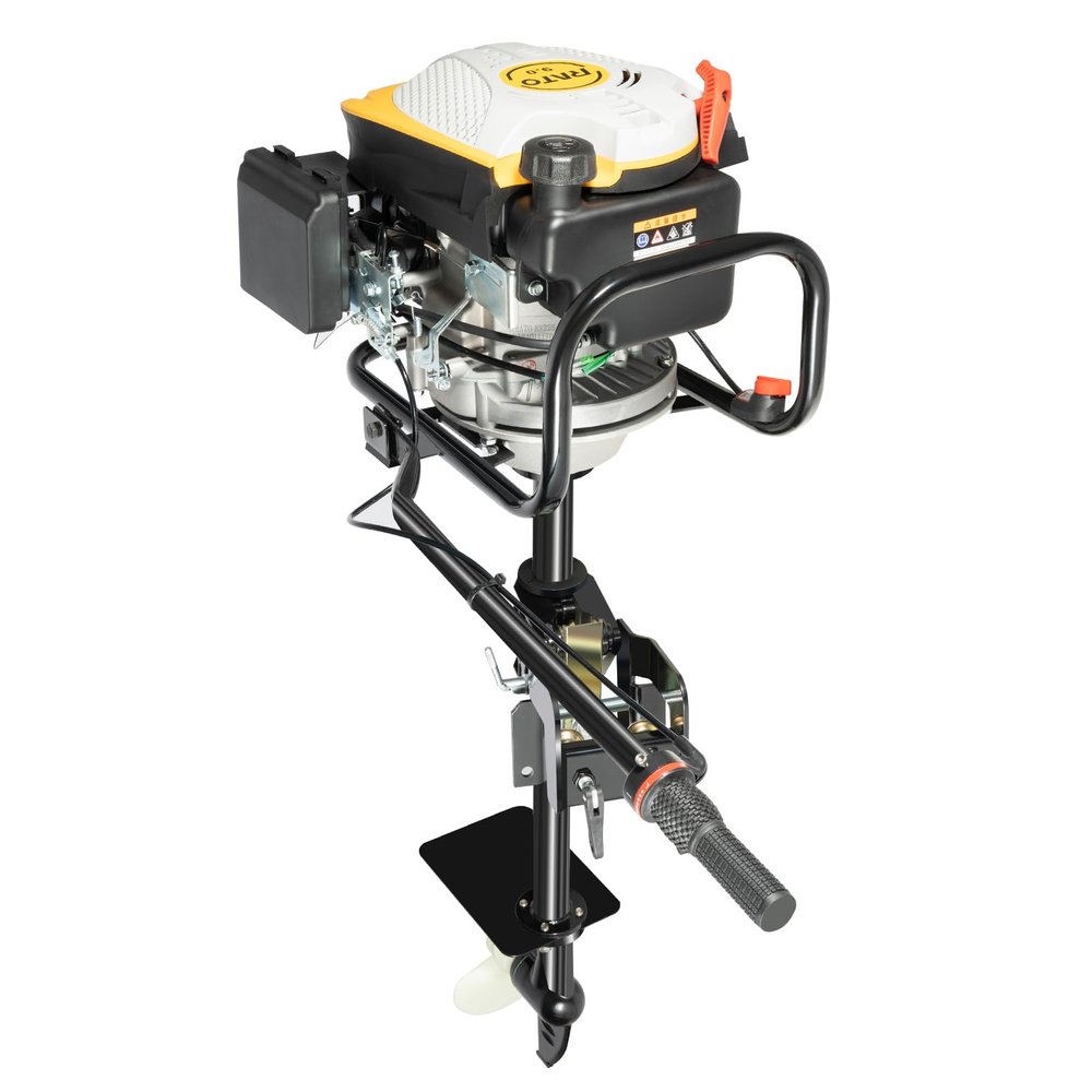 JAYGOVAN 9HP Outboard Motor 225CC 4 stroke Boat Motor Gas Powered Small Bost Engine W/Air Cooling Shaft length 70cm Heavy Duty Gasoline Motor for Inflatable Small Boat Kayak Canoe,3800r/min
