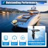 JAYGOVAN 9HP Outboard Motor 225CC 4 stroke Boat Motor Gas Powered Small Bost Engine W/Air Cooling Shaft length 70cm Heavy Duty Gasoline Motor for Inflatable Small Boat Kayak Canoe,3800r/min view 2