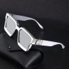 Anybird Fashion Rhinestone Square Sunglasses for Men Women,Goggle Glasses UV400 Luxurious Bling Aviator Glasses,J,L view 2