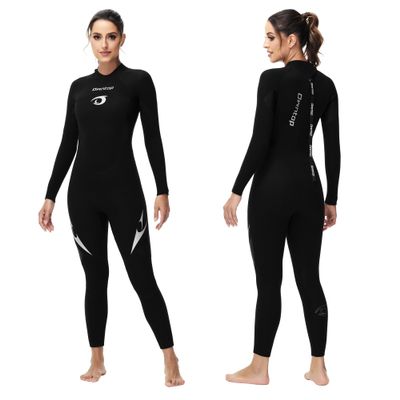 Owntop Wetsuit 5mm Neoprene Diving Suit for Mens Womens - Thicken Full Wet Suit, Back Zip Long Sleeve UPF50+ Keep Warm Swimwear for Scuba Surfing Swimming Diving Snorkeling Water Sports, Black L