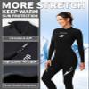 Owntop Wetsuit 5mm Neoprene Diving Suit for Mens Womens - Thicken Full Wet Suit, Back Zip Long Sleeve UPF50+ Keep Warm Swimwear for Scuba Surfing Swimming Diving Snorkeling Water Sports, Black L view 3