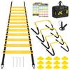 BORNEW Agility Speed Training Equipment Set, Football Practise Set with 20ft Agility Ladder, 12 Cones, 4 Adjustable Hurdles, Jump Rope, Parachute, for Basketball, Soccer, Football, Kids, Youth, Adults view 1