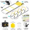 BORNEW Agility Speed Training Equipment Set, Football Practise Set with 20ft Agility Ladder, 12 Cones, 4 Adjustable Hurdles, Jump Rope, Parachute, for Basketball, Soccer, Football, Kids, Youth, Adults view 2