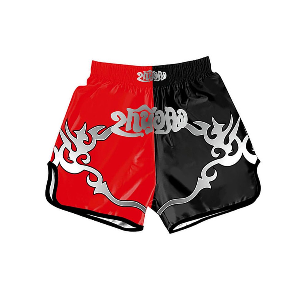 DRHOM Kids Muay Thai Shorts Training Boxing Active Shorts BJJ Fitness Workout Sport Trunk Clothing (US, Alpha, X-Small, Regular, Flame)