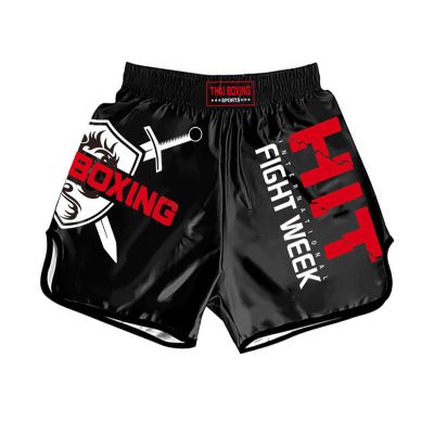 DRHOM Kids Muay Thai Shorts Training Boxing Active Shorts BJJ Fitness Workout Sport Trunk Clothing (US, Alpha, X-Small, Regular, Black)