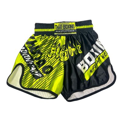 DRHOM Kids Muay Thai Shorts Training Boxing Active Shorts BJJ Fitness Workout Sport Trunk Clothing (US, Alpha, X-Small, Regular, Green)