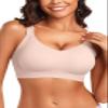Vertvie Women's Seamless Wireless Push Up Bras with Support and Lift No Underwire Bralettes Full Coverage Sport Everyday Bra (Skin,X-Large) view 1