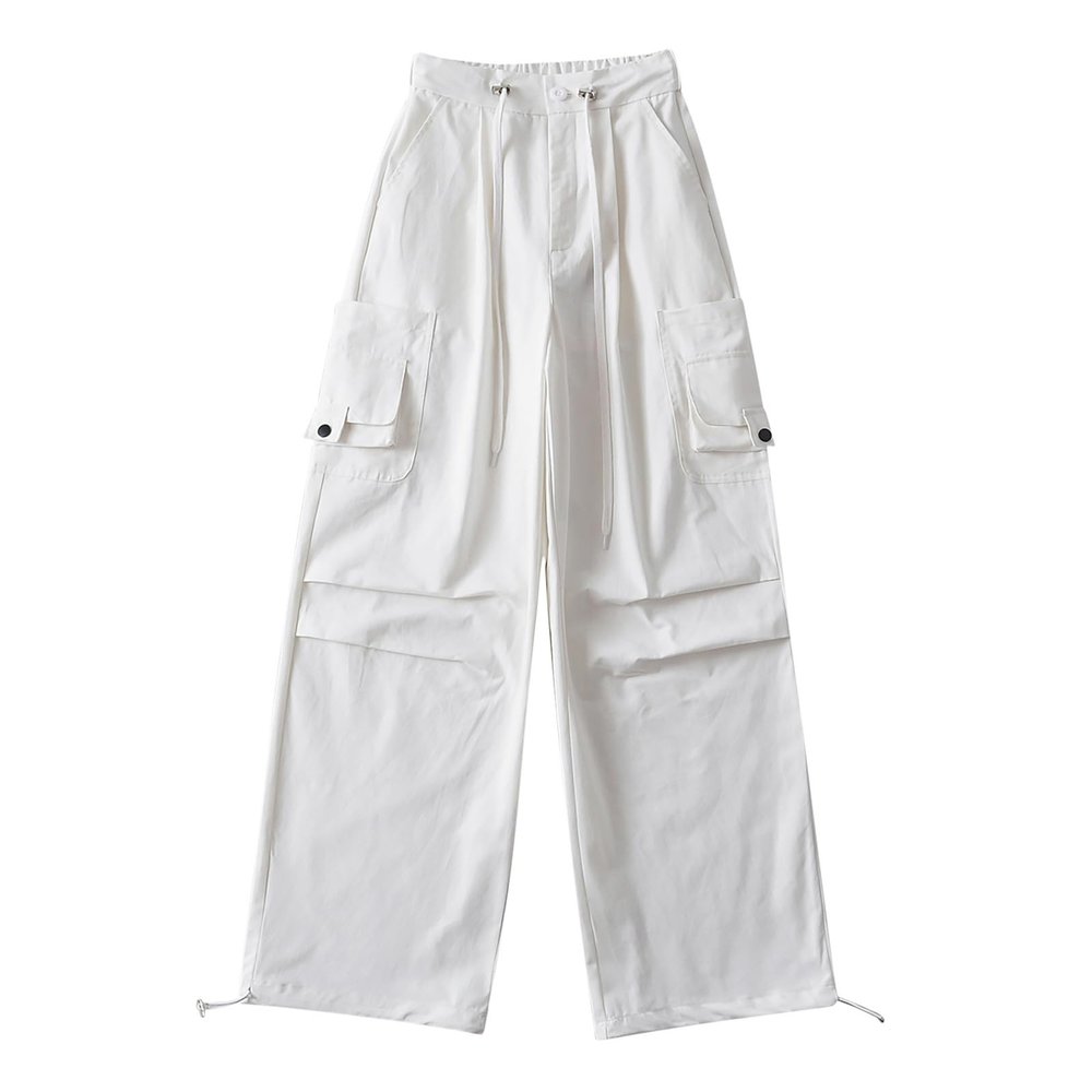 2024 New Cargo Pants Womens&Girls American Style Big Multi-Pocket Y2k Streetwear Elastic Drawstring Baggy Wide Leg Pants