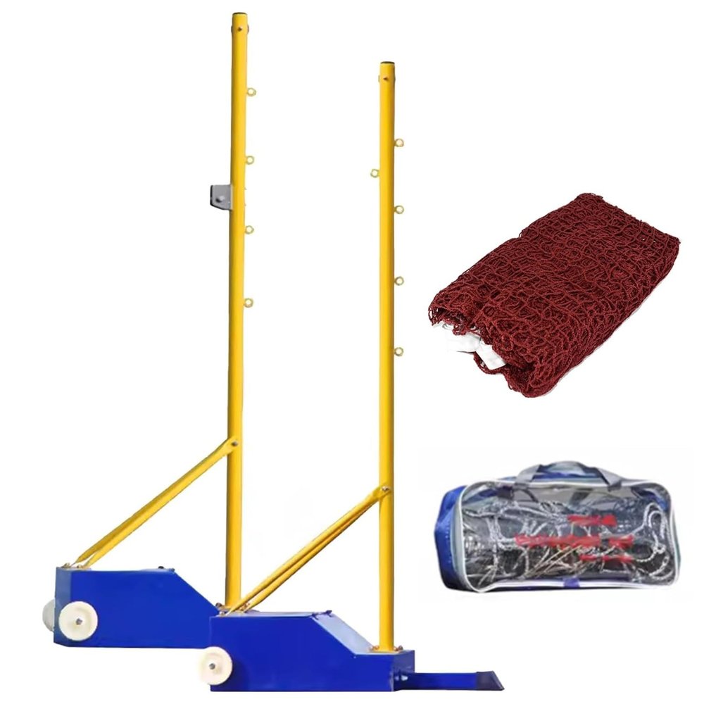 WDJBPSH Heavy Duty Badminton Combo Set, Movable Pickleball Net Rack with Weighted Base & Replacement Netting, Family Reunion/Camping Trips/Neighborhood Gathering Games Equipment
