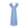 Prom Dresses For Women Wrap V Neck Long Bridesmaid Dresses Backless Formal Evening Gowns A Line Maxi Dresses Ruffle Sleeve Party Cocktail Dress Plus Size Halloween Costumes Light Blue Dresses view 3