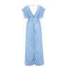 Prom Dresses For Women Wrap V Neck Long Bridesmaid Dresses Backless Formal Evening Gowns A Line Maxi Dresses Ruffle Sleeve Party Cocktail Dress Plus Size Halloween Costumes Light Blue Dresses view 4