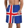 nanger Flag of Iceland Men'S Swim Trunks Quick Dry Shorts Bathing Suit with Pockets, for Beach, Summer, Sports White view 1