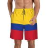 nanger Flag of Colombia Men'S Swim Trunks Quick Dry Shorts Bathing Suit with Pockets, for Beach, Summer, Sports White view 1