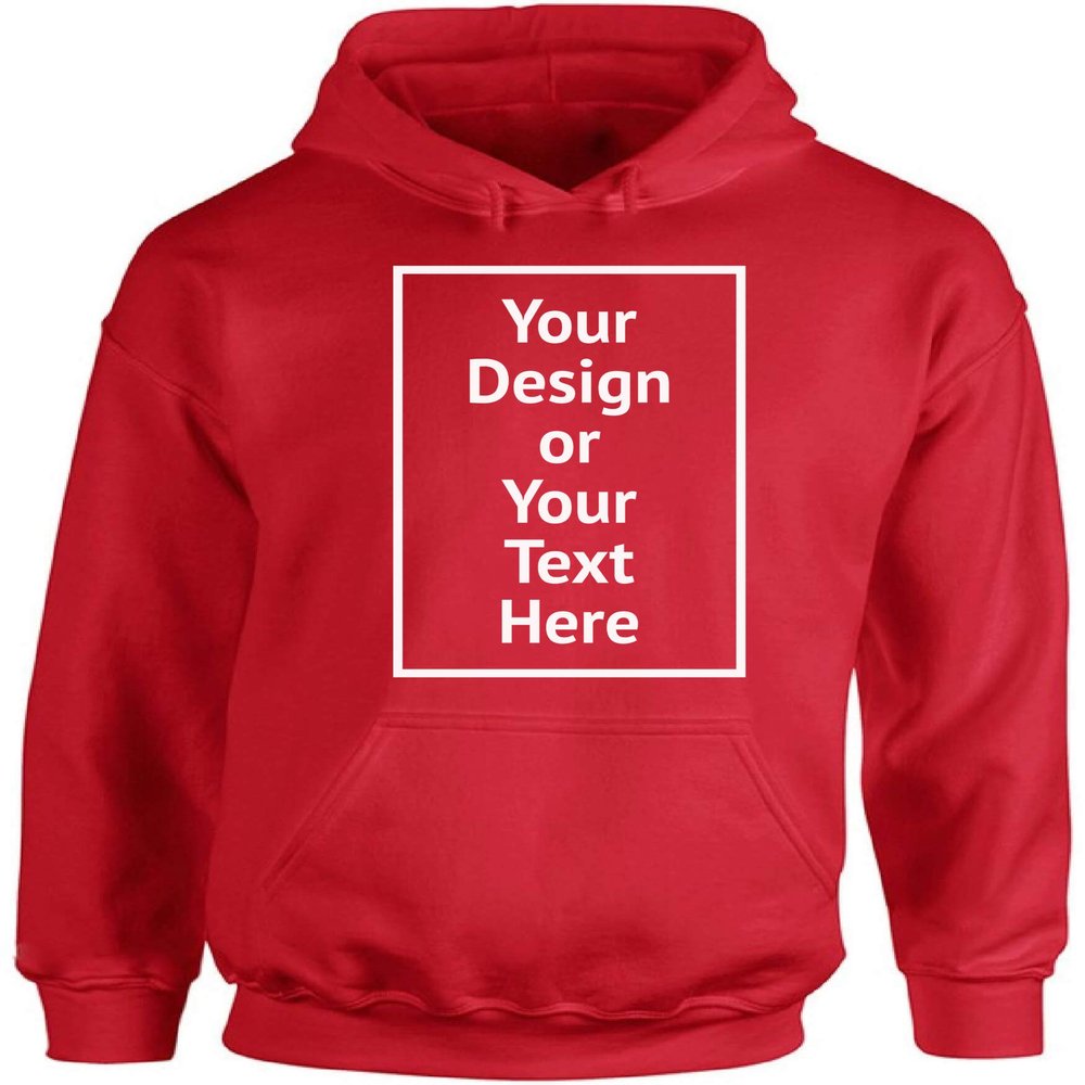 Personalized Shirt for Men Custom T-Shirt Add Your Image T-Shirt Add Your Text Photo Front/Back Print Hoodie Red Small