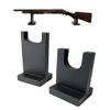 Clearco Ebony Rustic WIDE Top Wood Gun Display Stands, display stands for rifles, long guns, firearms, weapons and collectables, for Displays, Shows, and Exhibits. WGS-7K view 1