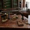 Clearco Ebony Rustic WIDE Top Wood Gun Display Stands, display stands for rifles, long guns, firearms, weapons and collectables, for Displays, Shows, and Exhibits. WGS-7K view 3