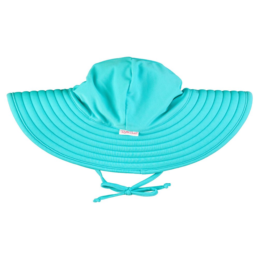 RuffleButts Bright Aqua UPF50+ Swim Hat - 0-12m