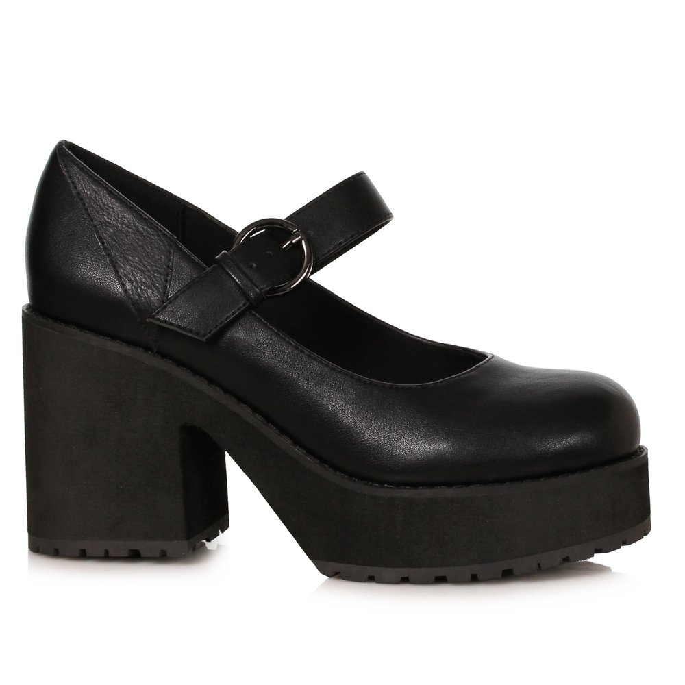 Ellis Women's Astrid Black Mary Jane Platform Shoes, Size 9