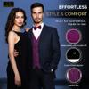Oliver George 2pc Men's Paisley Formal Suit Vest Waistcoat Tuxedo Dress Vest Bowtie Set for Suit or Tuxedo Dark Purple Large view 4
