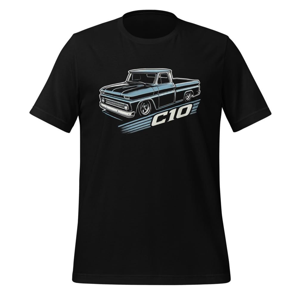 1964 Chevy C10 Graphic T-Shirt | Vintage Car Enthusiast Gift Black
