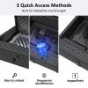 [ 20% Larger capacity ] Biometric gun safe with fingerprint lock box,Large pistol safes for handgun,nightstand hidden gun storage for bedside,quick accessammunition storage security box for Home view 3