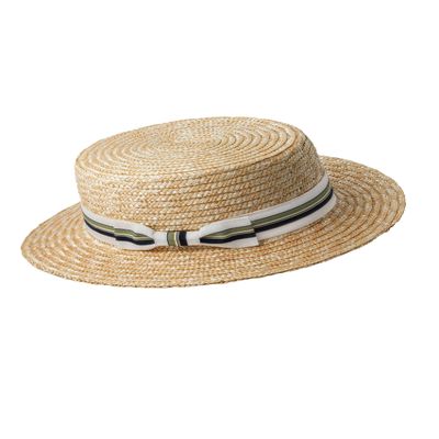 BABYOND Mens Brim Boater Hat Gatsby Straw Panama Hat Fedora Summer Beach Sun Hat 20s Costume Accessories White Green