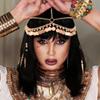 CAKURE Boho Sequin Head Chain Gold Headpiece Jewelry Halloween Cleopatra Hair Accessories for Women view 3