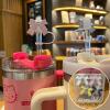 Amreich Epoxy Bow Straw Toppers for Stanley Cups -4PCs Cute Straw Cover Caps Silicone Stanley Cup Accessories Compatible with 12 20 30 40 Oz Tumblers in Pink Black White Yellow with Storage Case view 3