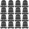 CACASO 16 Pack Drawstring Backpack Bulk,Drawstring Bags with Reflective Strip,Draw String Bag for Sport,Cinch Sack Backpack for Men Women Gym Yoga view 1
