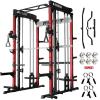 RitFit M1 Pro Smith Machine with Cable Crossover System, Multi-Function Squat Rack Power Cage for Home Gym, Power Rack and Packages Red view 1