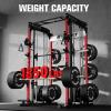 RitFit M1 Pro Smith Machine with Cable Crossover System, Multi-Function Squat Rack Power Cage for Home Gym, Power Rack and Packages Red view 2