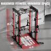 RitFit M1 Pro Smith Machine with Cable Crossover System, Multi-Function Squat Rack Power Cage for Home Gym, Power Rack and Packages Red view 3