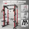 RitFit M1 Pro Smith Machine with Cable Crossover System, Multi-Function Squat Rack Power Cage for Home Gym, Power Rack and Packages Red view 4