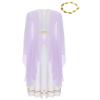 renvena Women Greek Costume Toga Costume Egyptian Chiffon Cap Sleeve Dresses with Gold Leaves Garland Headwear Lavender XX-Large view 4