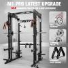 RitFit M1 Pro Smith Machine with Cable Crossover System, Multi-Function Squat Rack Power Cage for Home Gym, Power Rack and Packages Black view 4