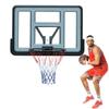 HAILM 44'' Basketball Backboard and Rim Net, PET Shatter Proof Backboard and Rim Competition Combo, Wall Mounted Basketball Hoop, Adjustable-Height for Indoor Outdoor Use,White view 1