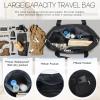 VOOWO Duffel Bag with Wheels - Rolling Foldable Expandable Duffle Bag with Wheels for Travel, Rolling Luggage Bag Carry On Travel Bag with Wheels, Large Wheeled Overnight Weekender Bag (Black) view 3