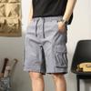 LANZIYAYA Summer Shorts for Men's Casual Cargo Shorts Drawstring with Pocket (US, Alpha, X-Large, Regular, Short, Light Gray) view 2