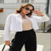 Ekouaer Women's Scoop Neck Shirts Long Sleeve Top Basic Ribbed Tee Lightweight Thermal Undershirt Slim Fit Pullover Sweater Skin Color XS view 3