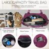 VOOWO Duffel Bag with Wheels - Rolling Foldable Expandable Duffle Bag with Wheel for Travel, Rolling Luggage Bag Carry On Travel Bag with Wheels, Large Wheeled Overnight Weekender Bags (Deep Purple) view 3