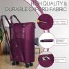 VOOWO Duffel Bag with Wheels - Rolling Foldable Expandable Duffle Bag with Wheel for Travel, Rolling Luggage Bag Carry On Travel Bag with Wheels, Large Wheeled Overnight Weekender Bags (Deep Purple) view 4