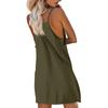 Womens Tennis Dress with Built in Shorts Casual Sleeveless Hot Shot Mini Dress Workout Spaghetti Strap Dresses Athletic Dress for Women with Shorts Underneath Sporty Womens Golf Dress Army Green view 4